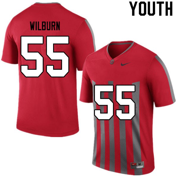 Ohio State Buckeyes #55 Trayvon Wilburn Youth Football Jersey Retro OSU81443